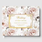 Modernes Bucht für Hochzeitsgäste aus Boho-Rose Gästebuch (Vorderseite)