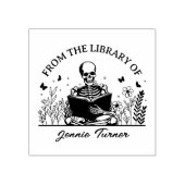 Modernes Buchzeichen mit Blumenschädel aus der Bib Gummistempel (Prägung)