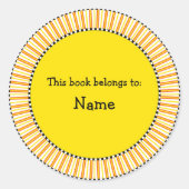 Modernes Buchzeichen Runder Aufkleber (Vorderseite)