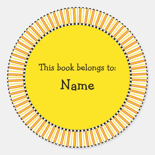 Modernes Buchzeichen Runder Aufkleber (Vorderseite)