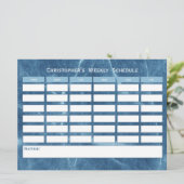 Modernes Budget Blue Weekekly Schedule Class Zeitp (Stehend Vorderseite)
