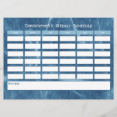 Modernes Budget Blue Weekekly Schedule Class Zeitp (Vorderseite)