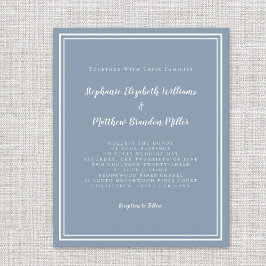 Modernes Budget Einfache Hochzeit Dusty Blue Einla