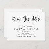 Modernes Budget für Hochzeiten Sichern Sie das Dat Ankündigungspostkarte (Vorne/Hinten)