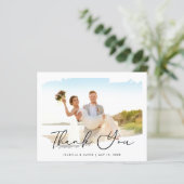 Modernes Budget Hochzeit Foto Vielen Dank (Stehend Vorderseite)