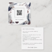 Modernes Budget QR Code Winter Hochzeitseinladung Quadratische Visitenkarte (Vorne/Hinten)