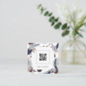 Modernes Budget QR Code Winter Hochzeitseinladung Quadratische Visitenkarte (Stehend Vorderseite)