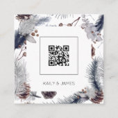 Modernes Budget QR Code Winter Hochzeitseinladung Quadratische Visitenkarte (Vorderseite)