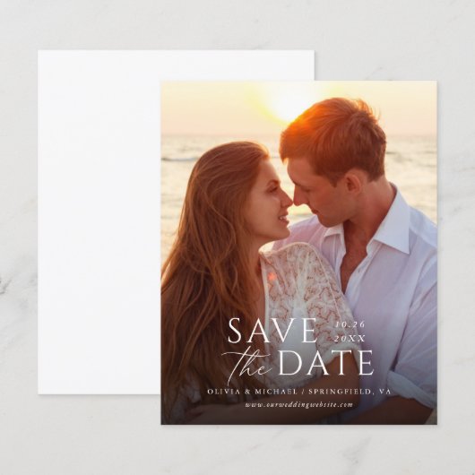 Modernes Budget Save the Date (Vorne/Hinten)