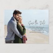 Modernes Budget Save the Date Foto Hochzeit QR-Cod Ankündigungspostkarte (Vorderseite)