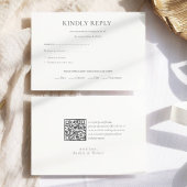 Modernes Budget Schwarz-weiß Monogram Formal Weddi RSVP Karte