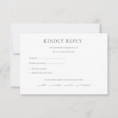 Modernes Budget Schwarz-weiß Monogram Formal Weddi RSVP Karte (Vorderseite)