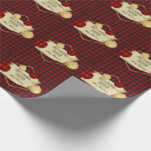 Modernes Buffalo Kariert Gold Weihnachten Personal