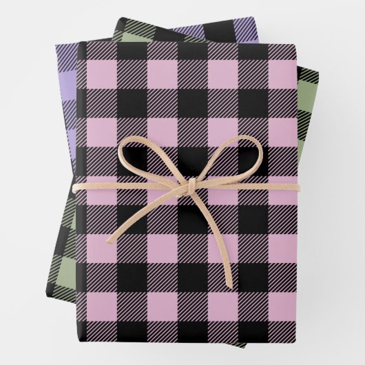 Modernes Buffalo-Kariertes Muster Geschenkpapier Set (Beispiel)