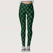 Modernes Buffalo-Kariertes Muster Zeitloses Schach Leggings (Vorderseite)