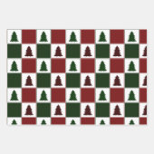 Modernes Buffalo Kariertes Weihnachtsbaummuster Geschenkpapier Set (Vorderseite 3)