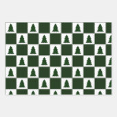 Modernes Buffalo Kariertes Weihnachtsbaummuster Geschenkpapier Set (Vorderseite 2)