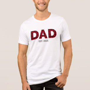 Modernes Buffalo-Karo-Vater-Gründungsdatum Tri-Blend Shirt