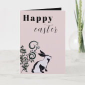 Modernes Bunny Happy Osterfest Personalisiert Karte (Vorderseite)