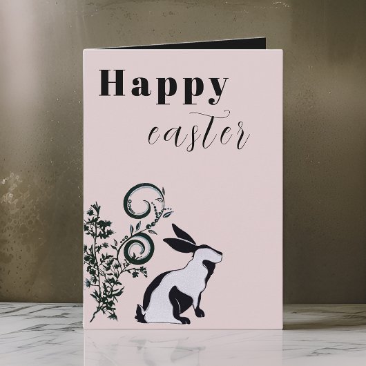 Modernes Bunny Happy Osterfest Personalisiert Karte