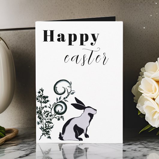 Modernes Bunny Happy Osterfest Personalisiert Karte
