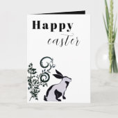 Modernes Bunny Happy Osterfest Personalisiert Karte (Vorderseite)