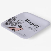 Modernes Bunny Happy Osterfest Personalisiert Pappteller (Gewinkelt)