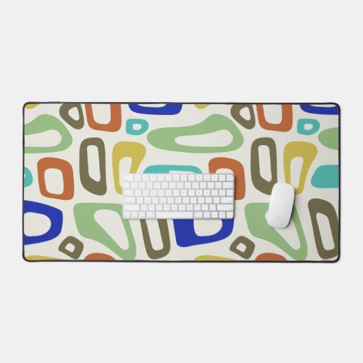 Modernes, buntes, groovy Retro-Muster aus der Mitt Schreibtischunterlage (Tastatur & Maus)