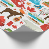 Modernes, buntes kanadisches Thema Geschenkpapier (Ecke)