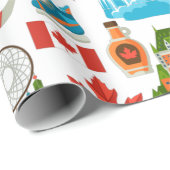 Modernes, buntes kanadisches Thema Geschenkpapier (Rolleneckpunkt)