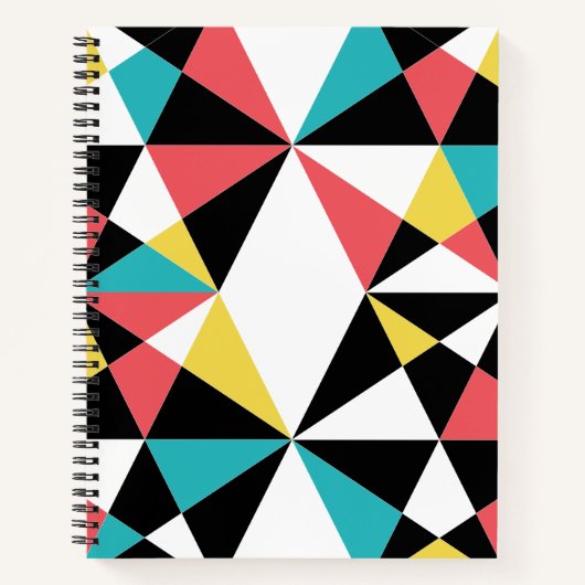 Modernes, buntes, lustiges, trendiges, geometrisch notizblock (Vorderseite)