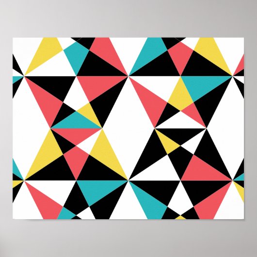 Modernes, buntes, lustiges, trendiges, geometrisch poster (Vorne)
