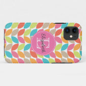 Modernes buntes Muster mit Monogramm Case-Mate iPhone Hülle (Rückseite (Horizontal))