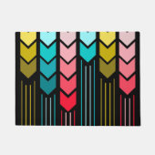 Modernes buntes Pfeil-Muster auf Schwarzem Fußmatte (Vorderseite)