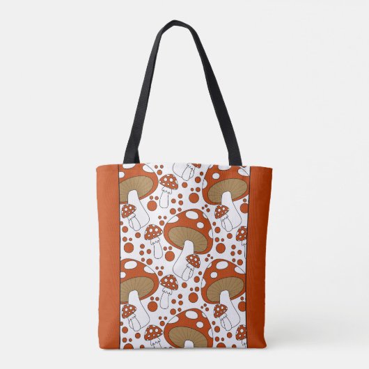 Modernes, buntes Pilzdesign Tasche (Rückseite)