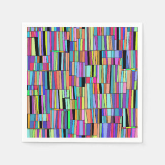 Modernes, buntes Regal aus dem Mittelalter Serviette