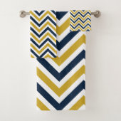 Modernes buntes Senf-Gelb und Blau des Muster-| Badhandtuch Set (Insitu)