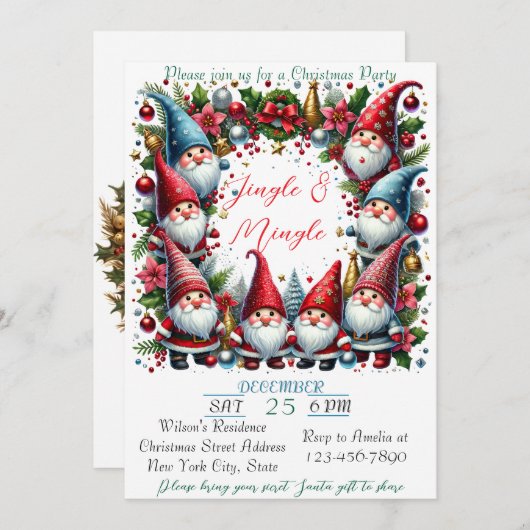 Modernes, buntes Weihnachtsthema Feiertagskarte (Vorne/Hinten)