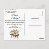 Modernes, buntes Weihnachtsthema Postkarte (Rückseite)