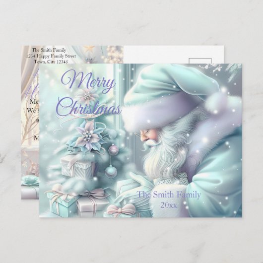 Modernes, buntes Weihnachtsthema Postkarte (Vorne/Hinten)