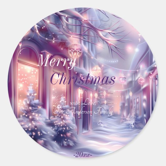 Modernes, buntes Weihnachtsthema Runder Aufkleber (Vorderseite)