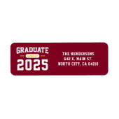 Modernes Burgund-Abschluss-Rücksendesiegel (Vorne)