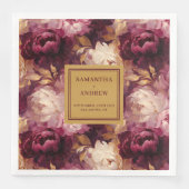 Modernes Burgund Blush Gold Wedding Cloud Napkins Serviette (Vorderseite)