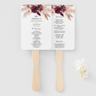 Modernes Burgund Blush Pink Floral  Fächer
