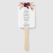 Modernes Burgund Blush Pink Floral Fächer (Rückseite)