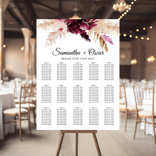 Modernes Burgund Blush Pink Floral Poster