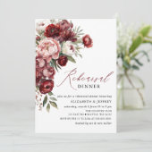 Modernes Burgund Blush Probe Dinner Einladung (Stehend Vorderseite)
