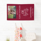 Modernes Burgund Foto 30. Geburtstag Willkommen Banner (Insitu)