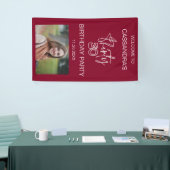Modernes Burgund Foto 30. Geburtstag Willkommen Banner (Messeveranstaltung)