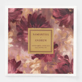 Modernes Burgund Gold Blush Hochzeitspapier Napkin Serviette (Vorderseite)